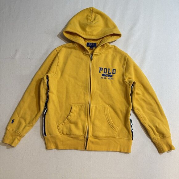 Polo Ralph Lauren Yellow Boys Full Zip Hoodie Medium 10-12 - Picture 1 of 9